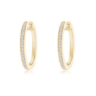 1mm GVS2 pave-Set Round Diamond Hinged Hoop Earrings in Yellow Gold