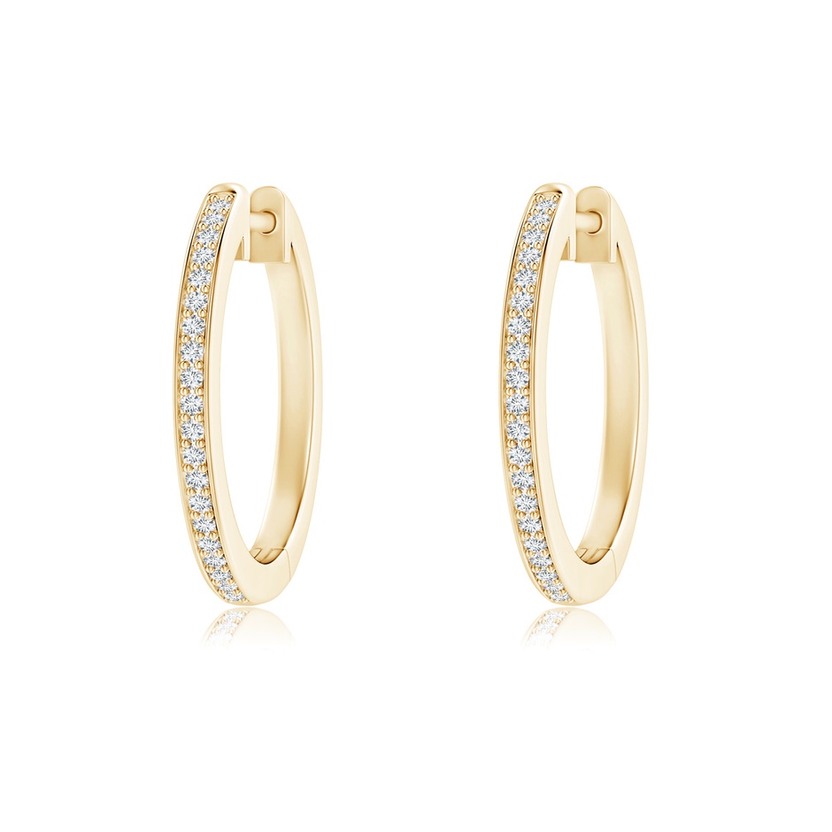 1mm GVS2 pave-Set Round Diamond Hinged Hoop Earrings in Yellow Gold 