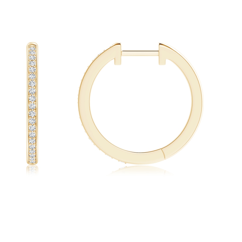1mm GVS2 pave-Set Round Diamond Hinged Hoop Earrings in Yellow Gold Side 199