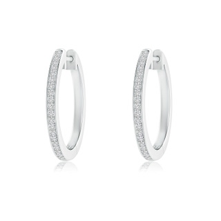 1mm HSI2 pave-Set Round Diamond Hinged Hoop Earrings in White Gold