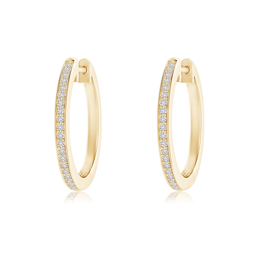 1mm HSI2 pave-Set Round Diamond Hinged Hoop Earrings in Yellow Gold