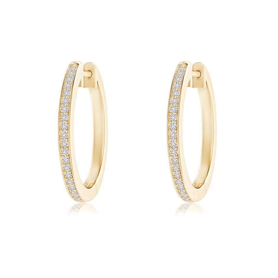 1mm HSI2 pave-Set Round Diamond Hinged Hoop Earrings in Yellow Gold 