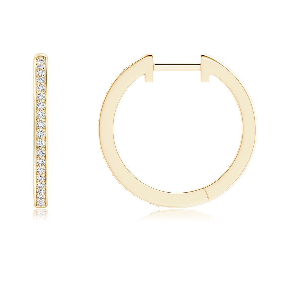 1mm HSI2 pave-Set Round Diamond Hinged Hoop Earrings in Yellow Gold - side 199