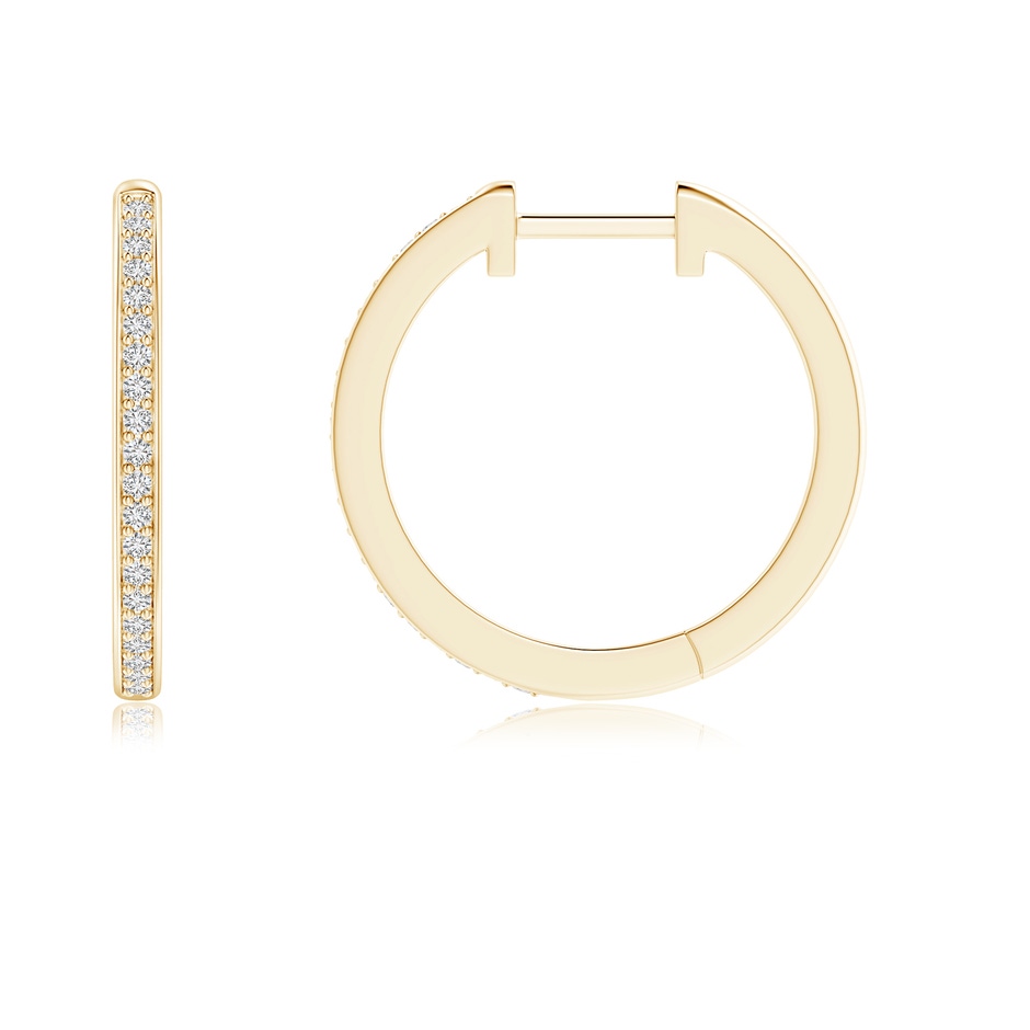 1mm HSI2 pave-Set Round Diamond Hinged Hoop Earrings in Yellow Gold side 199