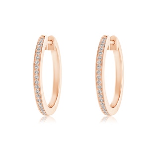 1mm IJI1I2 pave-Set Round Diamond Hinged Hoop Earrings in Rose Gold