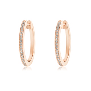 1mm KI3 pave-Set Round Diamond Hinged Hoop Earrings in Rose Gold