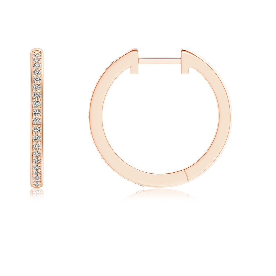 1mm KI3 pave-Set Round Diamond Hinged Hoop Earrings in Rose Gold side 199