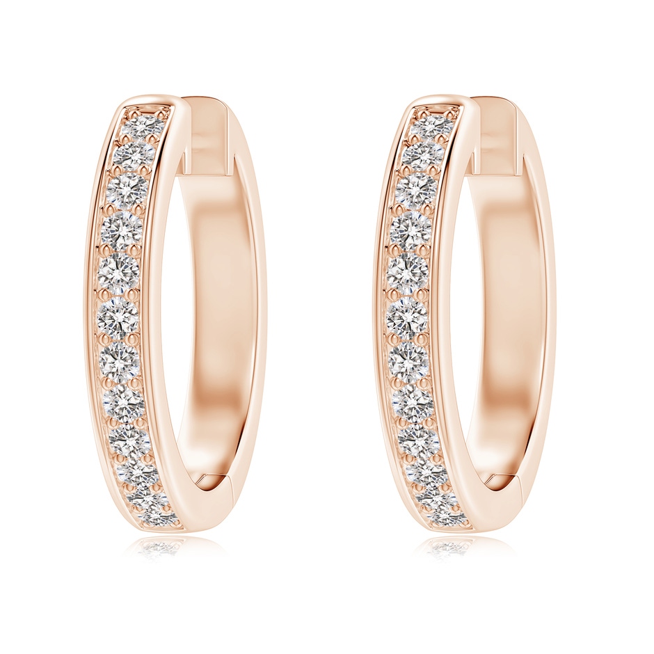 2.2mm IJI1I2 pave-Set Round Diamond Hinged Hoop Earrings in 18K Rose Gold 