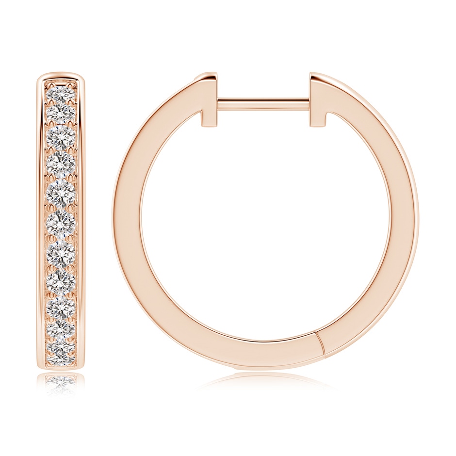 2.2mm IJI1I2 pave-Set Round Diamond Hinged Hoop Earrings in 18K Rose Gold side 199