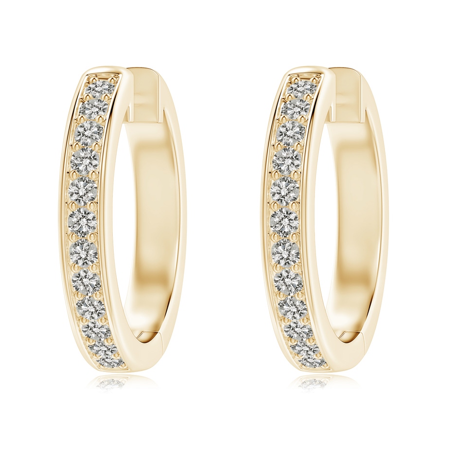 2.2mm KI3 pave-Set Round Diamond Hinged Hoop Earrings in 18K Yellow Gold 