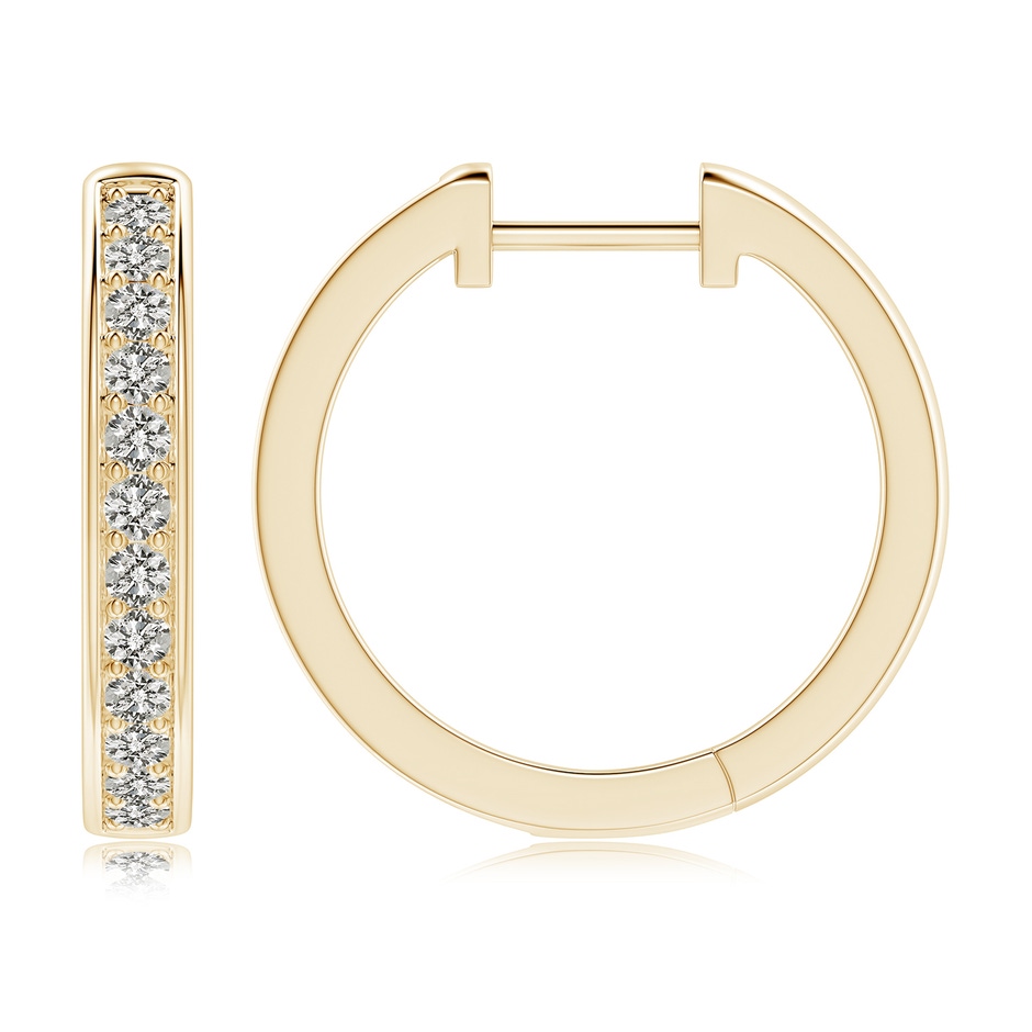 2.2mm KI3 pave-Set Round Diamond Hinged Hoop Earrings in 18K Yellow Gold side 199