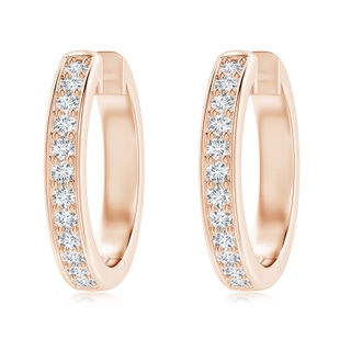 2.8mm GVS2 pave-Set Round Diamond Hinged Hoop Earrings in 18K Rose Gold