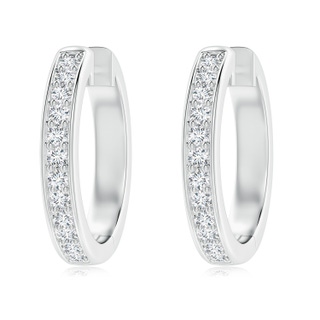 2.8mm GVS2 pave-Set Round Diamond Hinged Hoop Earrings in P950 Platinum