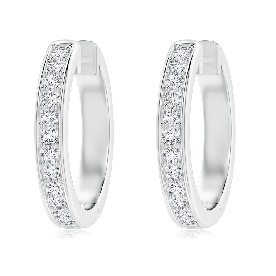 2.8mm GVS2 pave-Set Round Diamond Hinged Hoop Earrings in P950 Platinum 