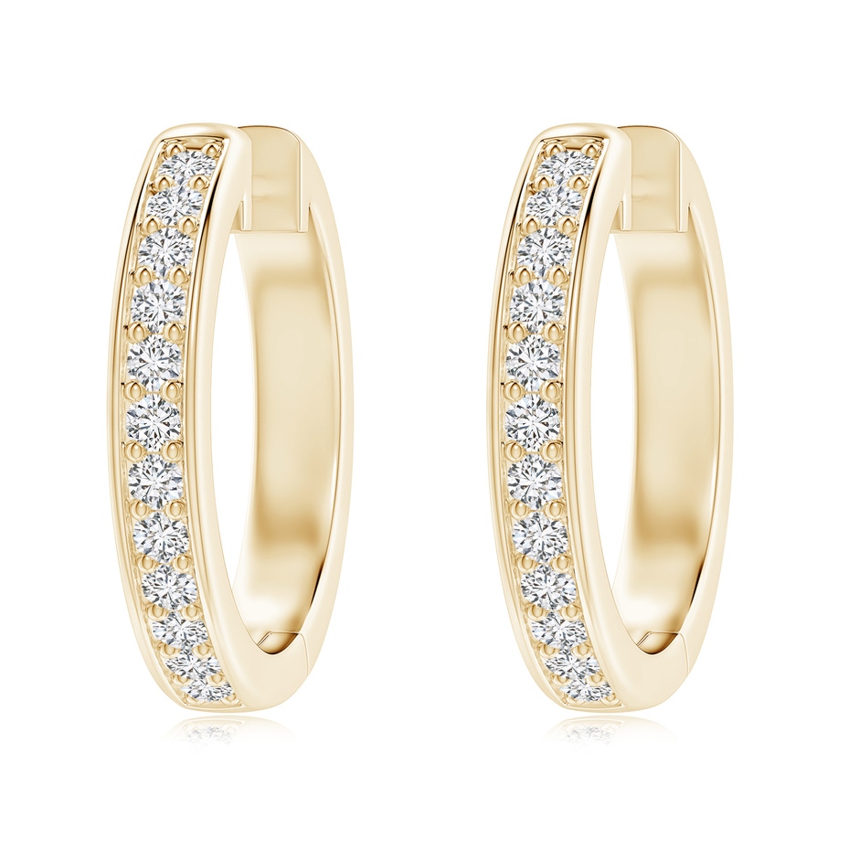 2.8mm HSI2 pave-Set Round Diamond Hinged Hoop Earrings in 18K Yellow Gold 