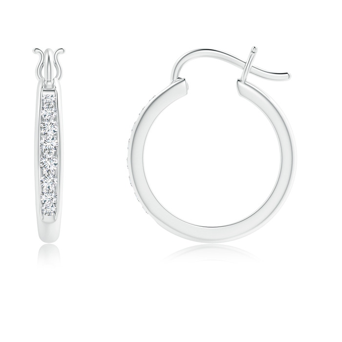 1.7mm GVS2 Channel-Set Round Diamond Tapered Hoop Earrings in P950 Platinum product image