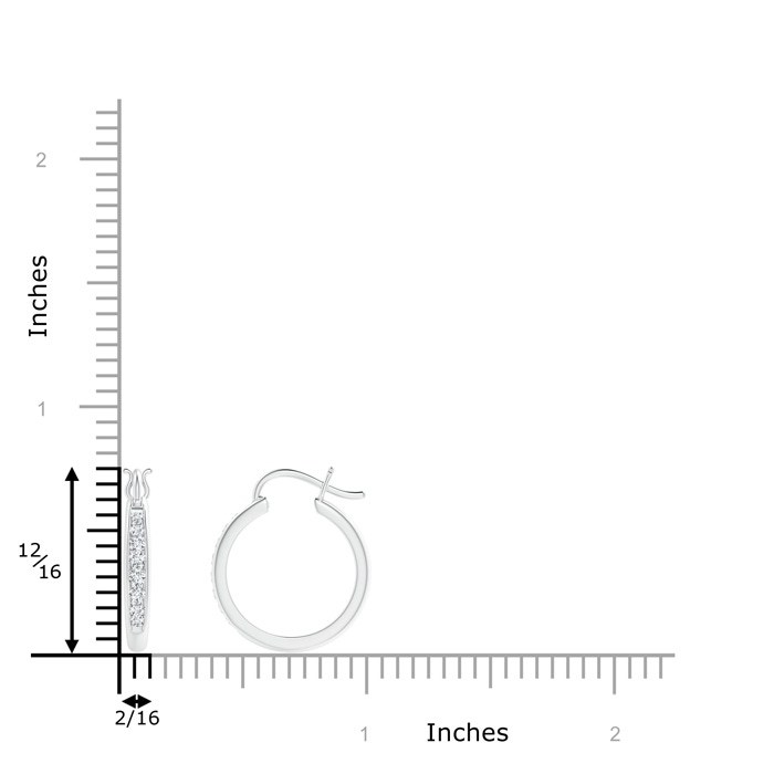 1.7mm GVS2 Channel-Set Round Diamond Tapered Hoop Earrings in P950 Platinum product image