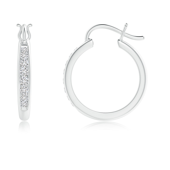 1.7mm HSI2 Channel-Set Round Diamond Tapered Hoop Earrings in P950 Platinum product image