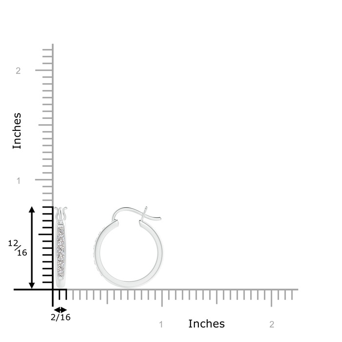 1.7mm IJI1I2 Channel-Set Round Diamond Tapered Hoop Earrings in P950 Platinum product image