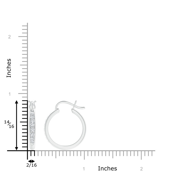 2.1mm GVS2 Channel-Set Round Diamond Tapered Hoop Earrings in White Gold product image