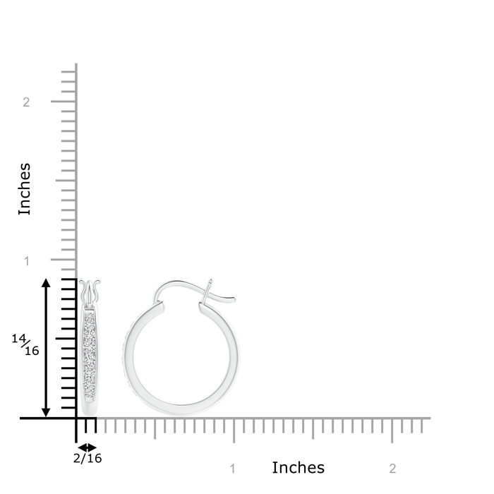 2.1mm HSI2 Channel-Set Round Diamond Tapered Hoop Earrings in P950 Platinum product image