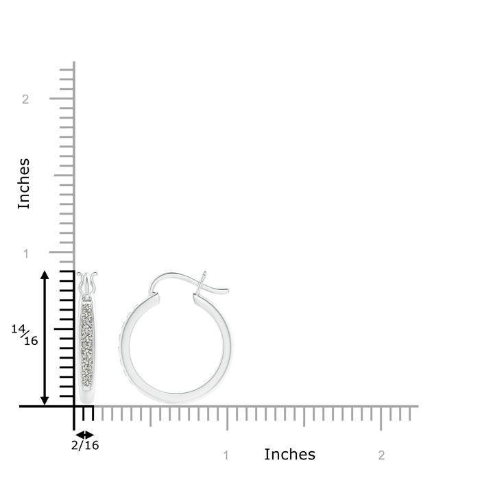 2.1mm KI3 Channel-Set Round Diamond Tapered Hoop Earrings in White Gold product image