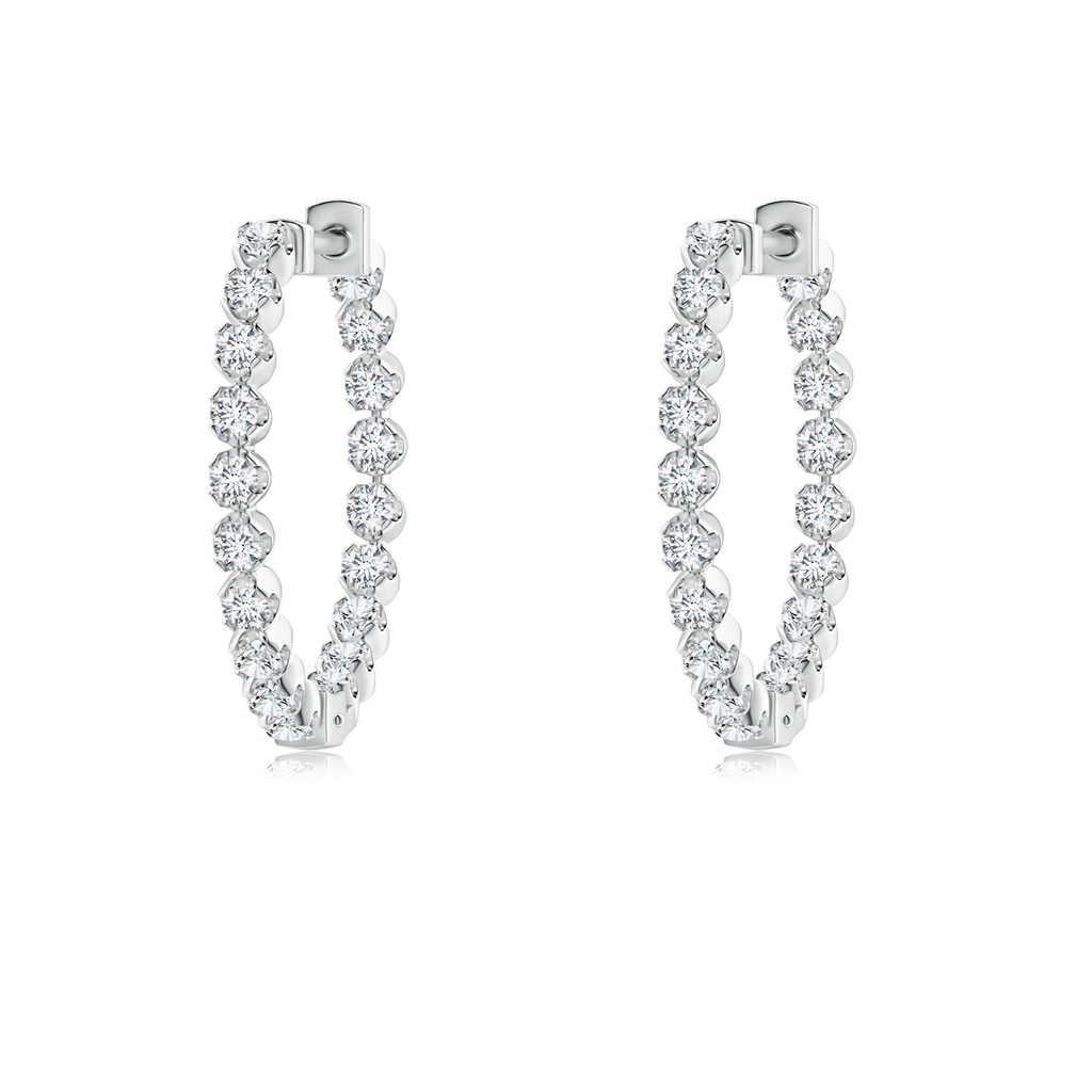 1.4mm GVS2 Floating Diamond Inside-Out Hoop Earrings in P950 Platinum