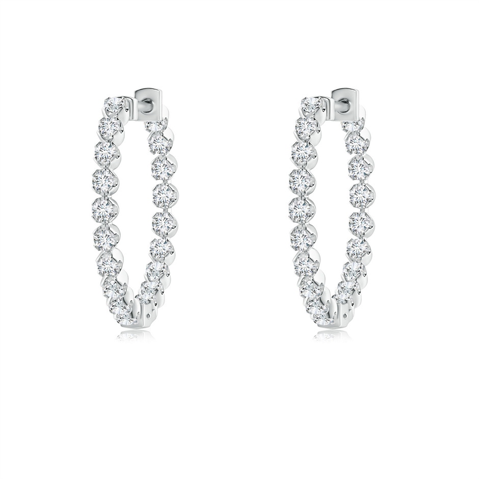 1.4mm GVS2 Floating Diamond Inside-Out Hoop Earrings in P950 Platinum 