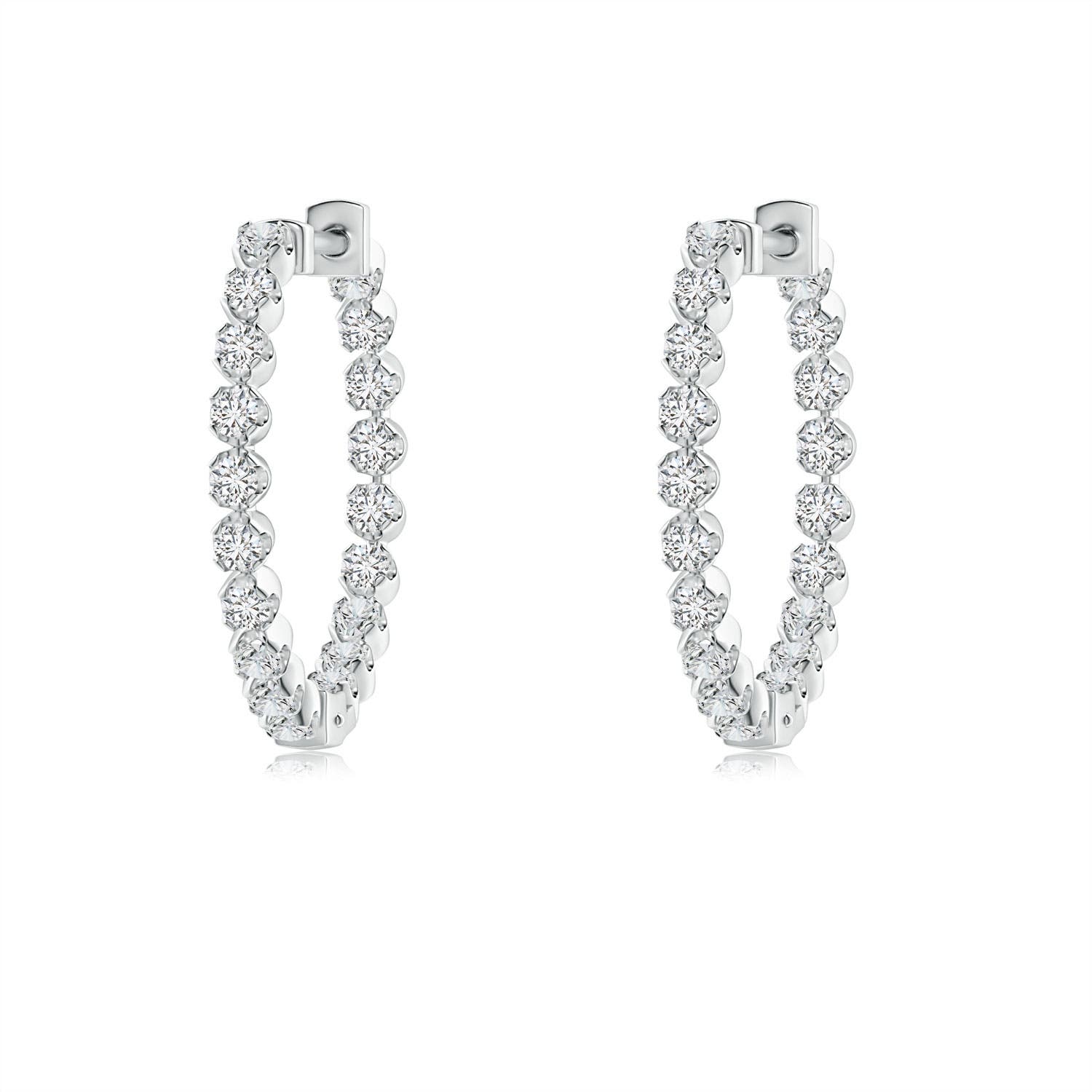 Floating diamond sale hoop earrings