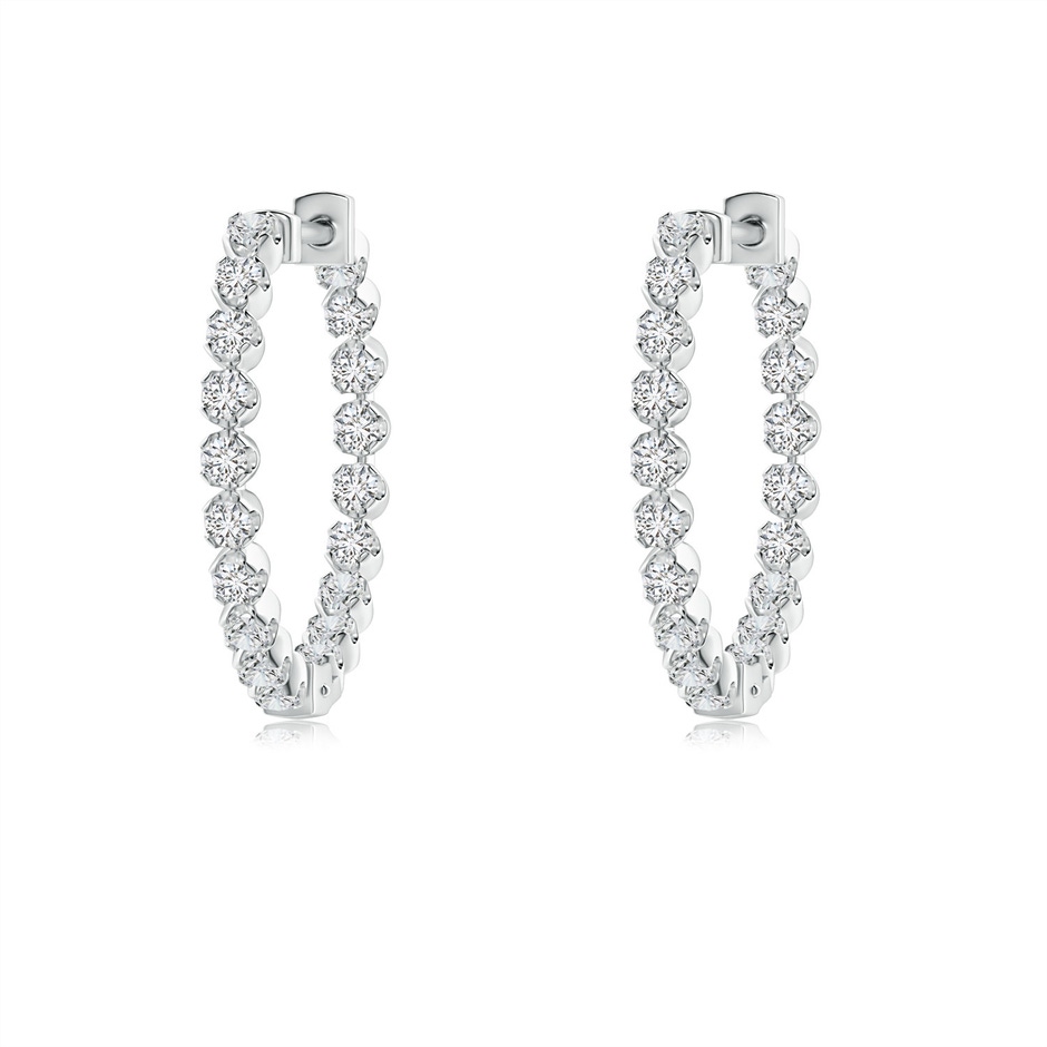 1.4mm HSI2 Floating Diamond Inside-Out Hoop Earrings in P950 Platinum 