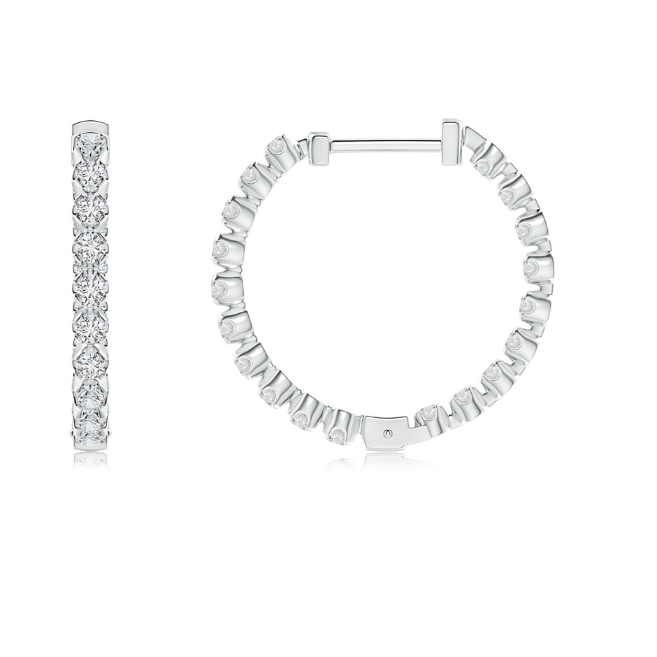 1.4mm HSI2 Floating Diamond Inside-Out Hoop Earrings in P950 Platinum side 199