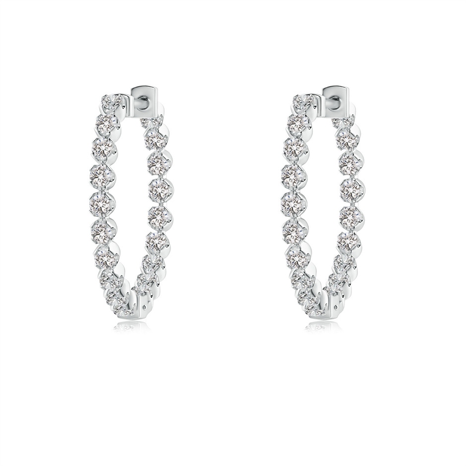 1.4mm IJI1I2 Floating Diamond Inside-Out Hoop Earrings in P950 Platinum 
