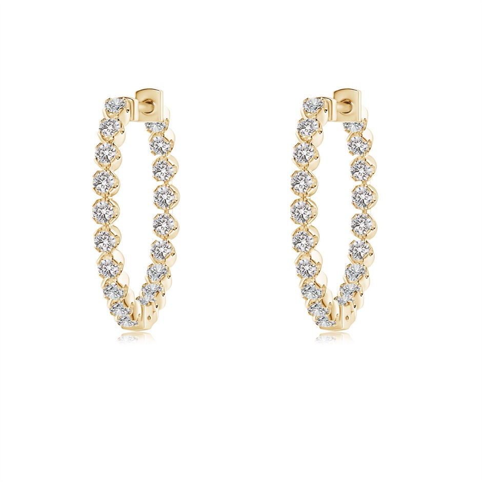 1.4mm IJI1I2 Floating Diamond Inside-Out Hoop Earrings in Yellow Gold 