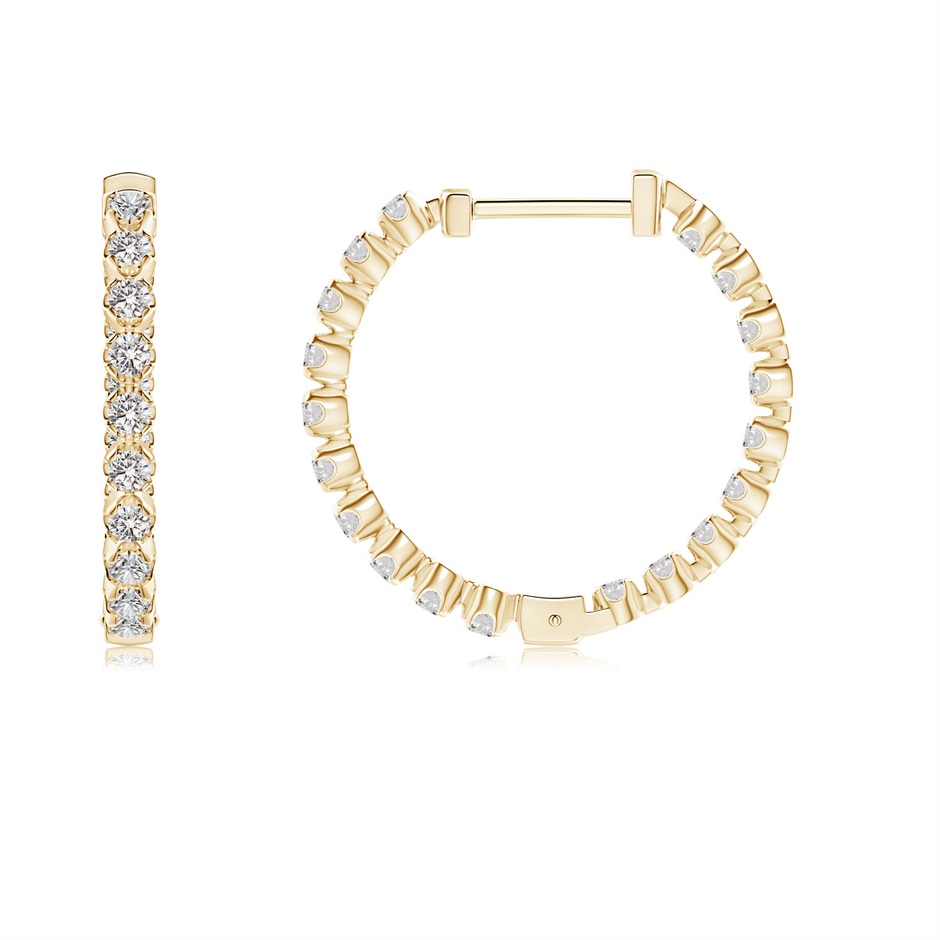 1.4mm IJI1I2 Floating Diamond Inside-Out Hoop Earrings in Yellow Gold side 199