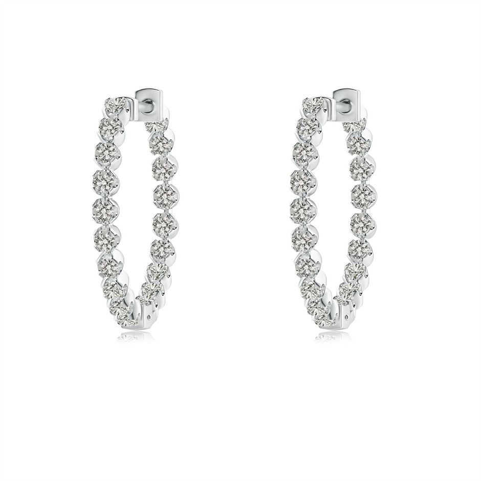 1.4mm KI3 Floating Diamond Inside-Out Hoop Earrings in 9K White Gold 