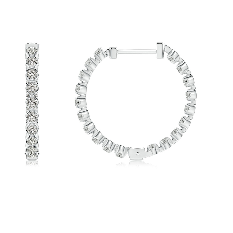 1.4mm KI3 Floating Diamond Inside-Out Hoop Earrings in 9K White Gold side 199