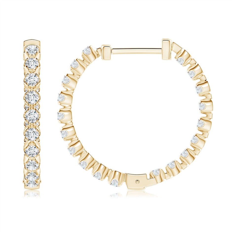 1.8mm GVS2 Floating Diamond Inside-Out Hoop Earrings in Yellow Gold side 199