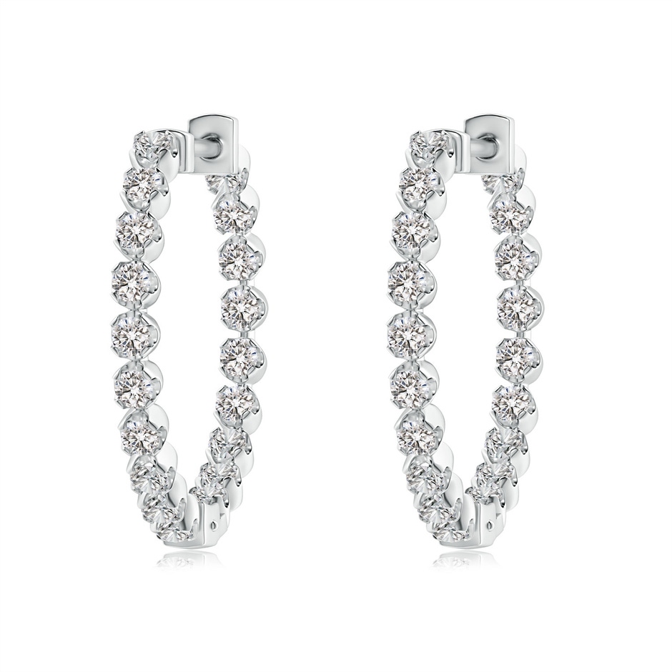 1.8mm IJI1I2 Floating Diamond Inside-Out Hoop Earrings in P950 Platinum 
