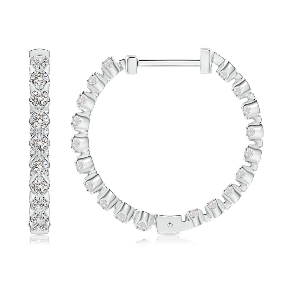 1.8mm IJI1I2 Floating Diamond Inside-Out Hoop Earrings in P950 Platinum side 199