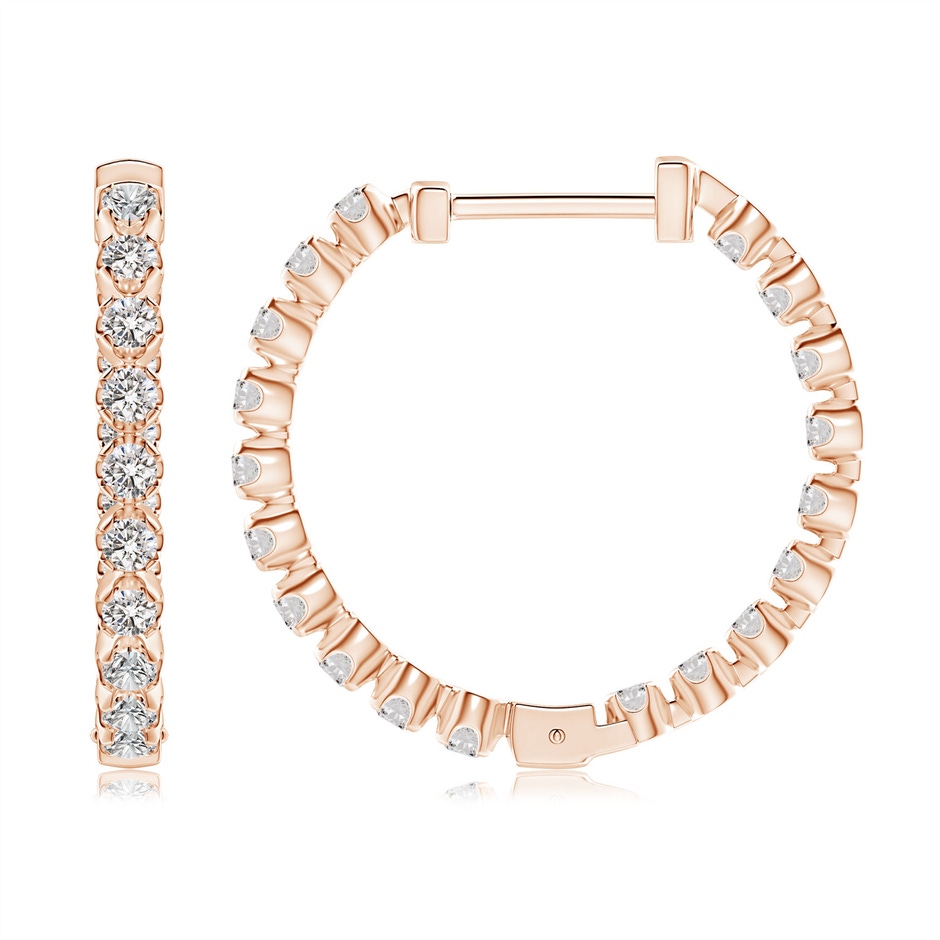 1.8mm IJI1I2 Floating Diamond Inside-Out Hoop Earrings in Rose Gold side 199