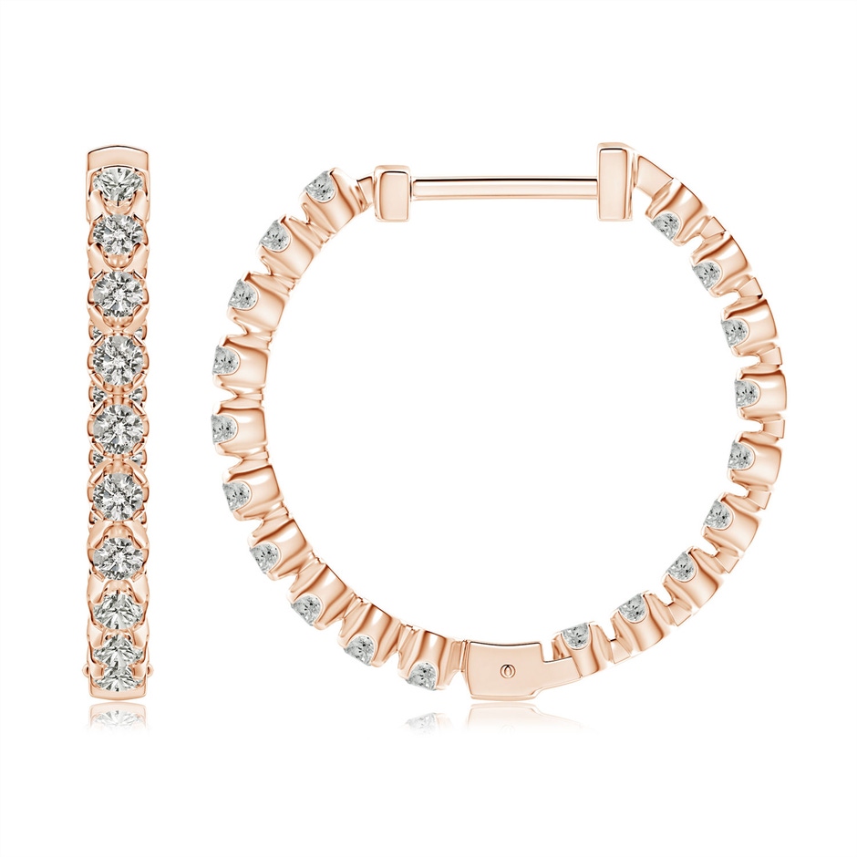 1.8mm KI3 Floating Diamond Inside-Out Hoop Earrings in Rose Gold side 199