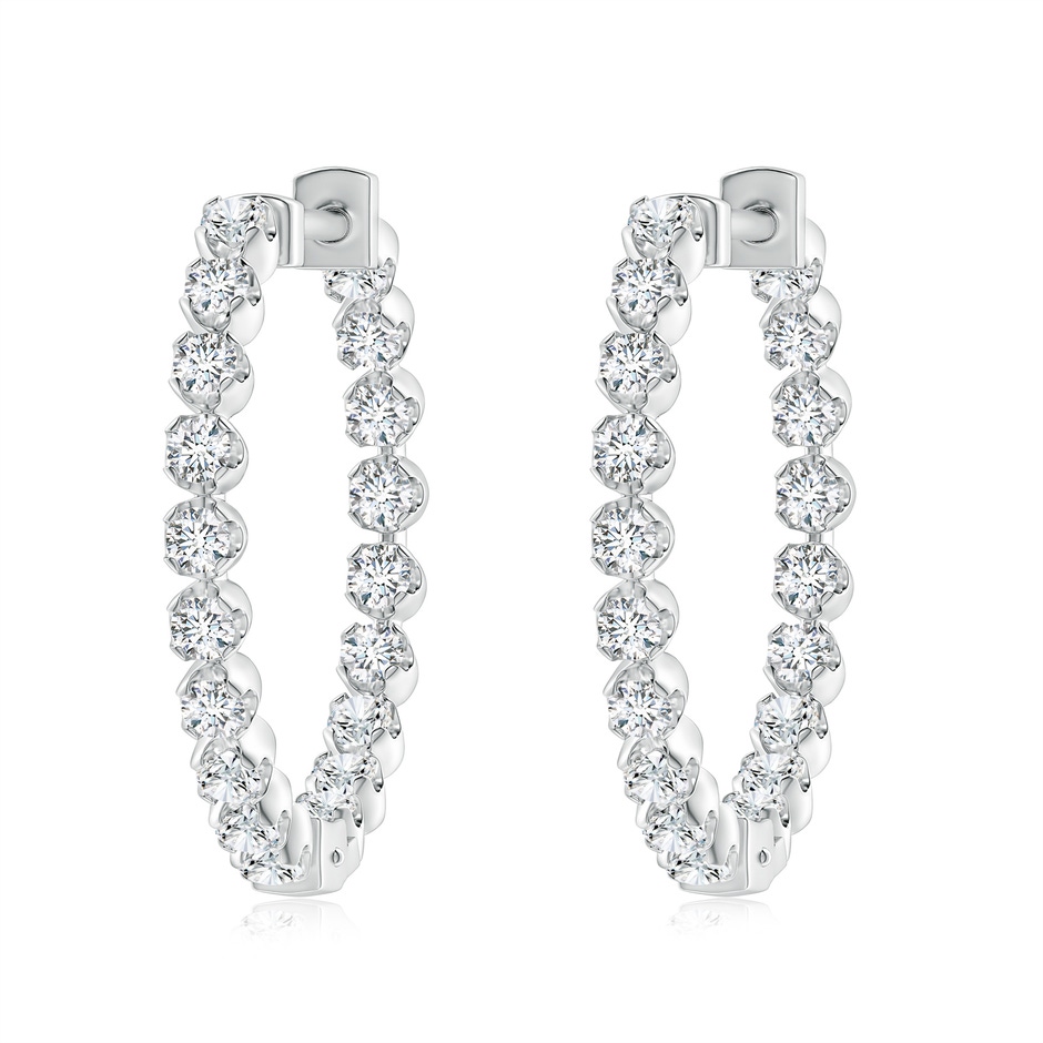 2.1mm GVS2 Floating Diamond Inside-Out Hoop Earrings in P950 Platinum 