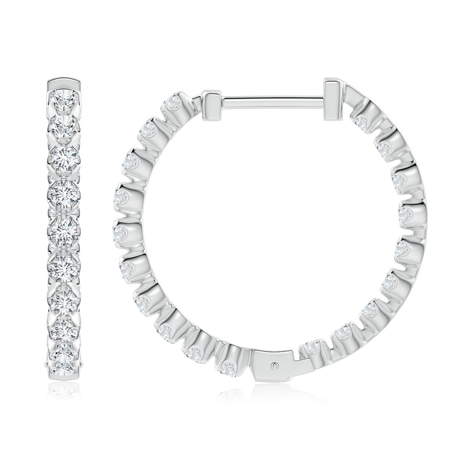 2.1mm GVS2 Floating Diamond Inside-Out Hoop Earrings in P950 Platinum side 199
