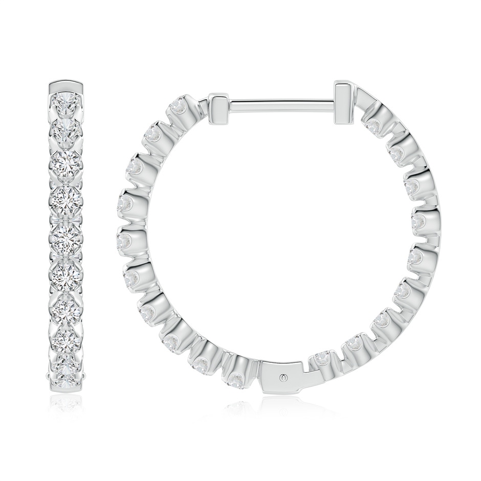 2.1mm HSI2 Floating Diamond Inside-Out Hoop Earrings in P950 Platinum side 199