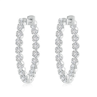 2.1mm HSI2 Floating Diamond Inside-Out Hoop Earrings in White Gold