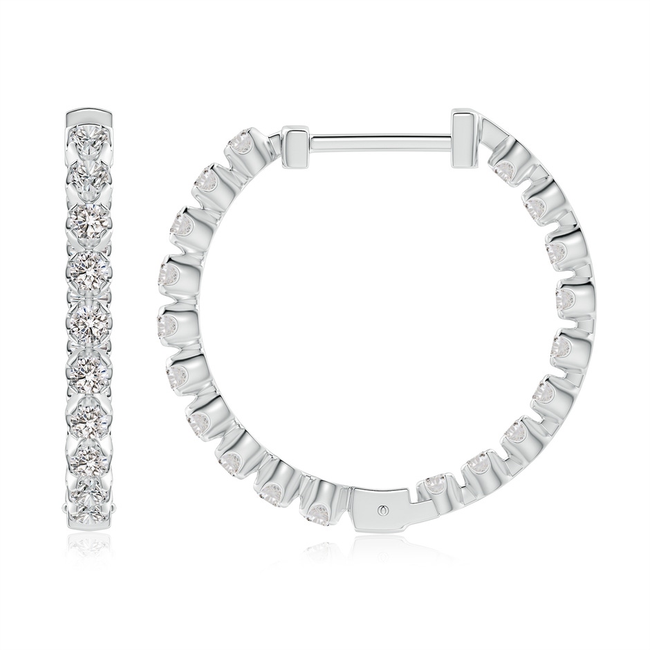 2.1mm IJI1I2 Floating Diamond Inside-Out Hoop Earrings in P950 Platinum side 199