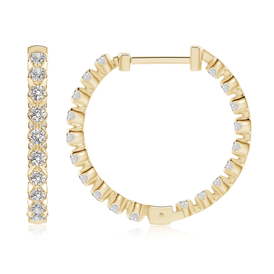 2.1mm IJI1I2 Floating Diamond Inside-Out Hoop Earrings in Yellow Gold side 199