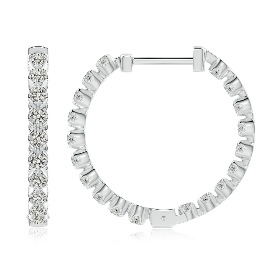 2.1mm KI3 Floating Diamond Inside-Out Hoop Earrings in White Gold side 199