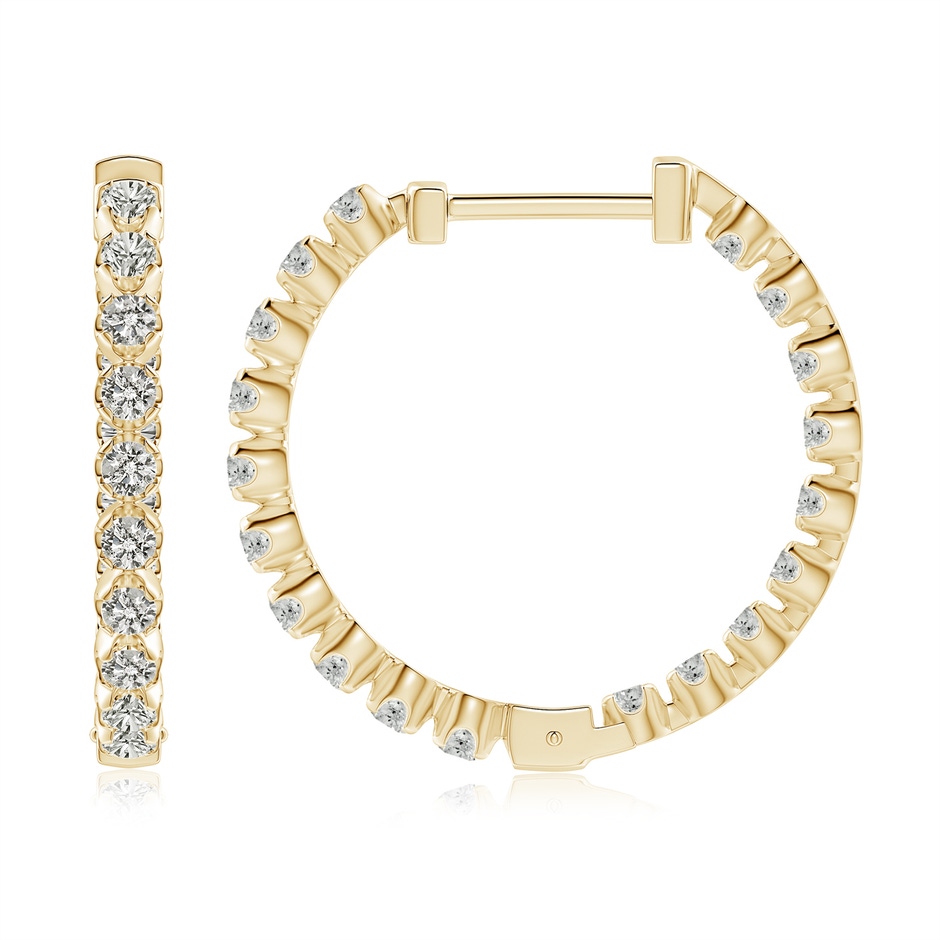 2.1mm KI3 Floating Diamond Inside-Out Hoop Earrings in Yellow Gold side 199