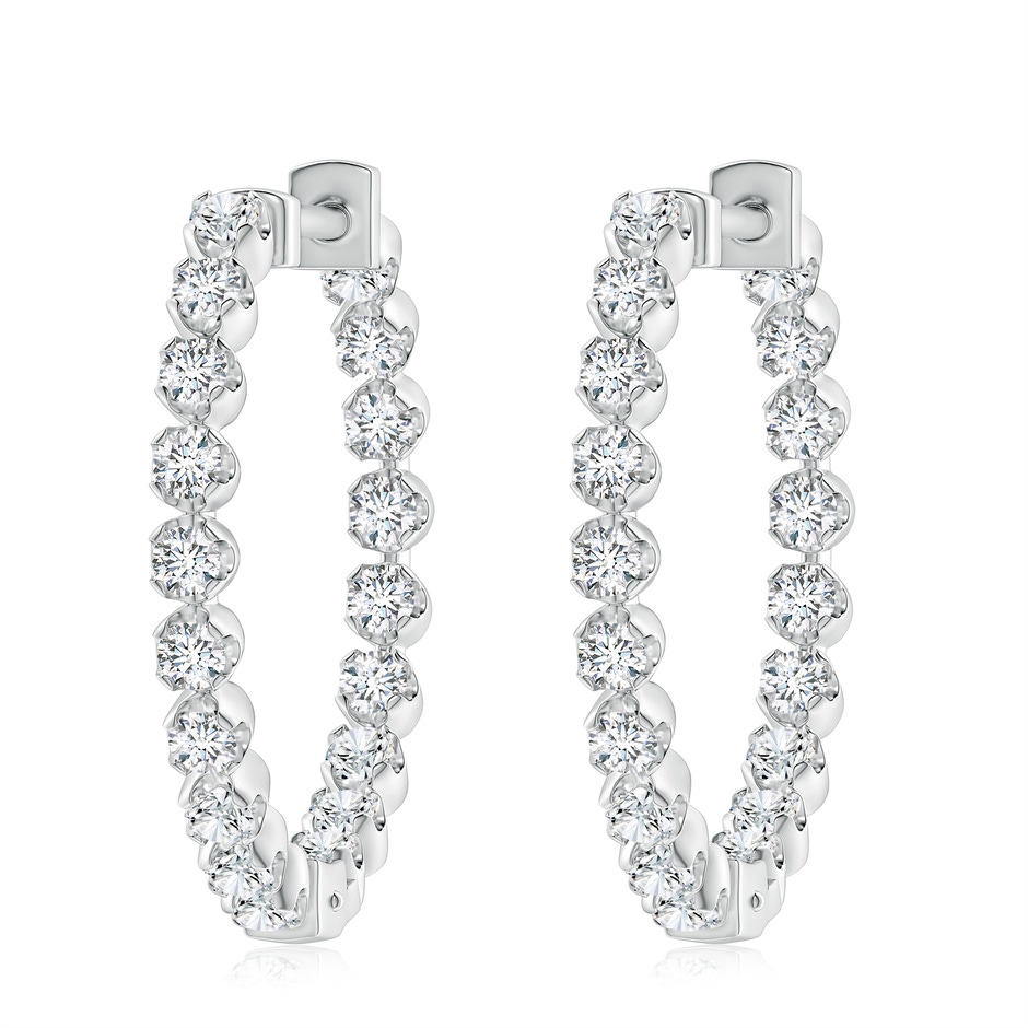 2.3mm GVS2 Floating Diamond Inside-Out Hoop Earrings in P950 Platinum 